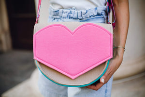 Pink heart bag